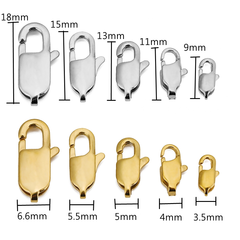 10pcs High End Quality Gold St - Lobster Clasp Silver recension och pris