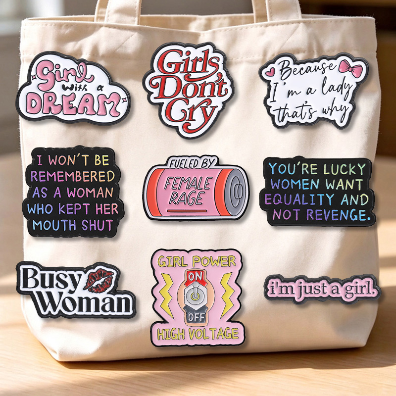 Women Power Enamel Pins Femini - Jewelry Making History recension och pris