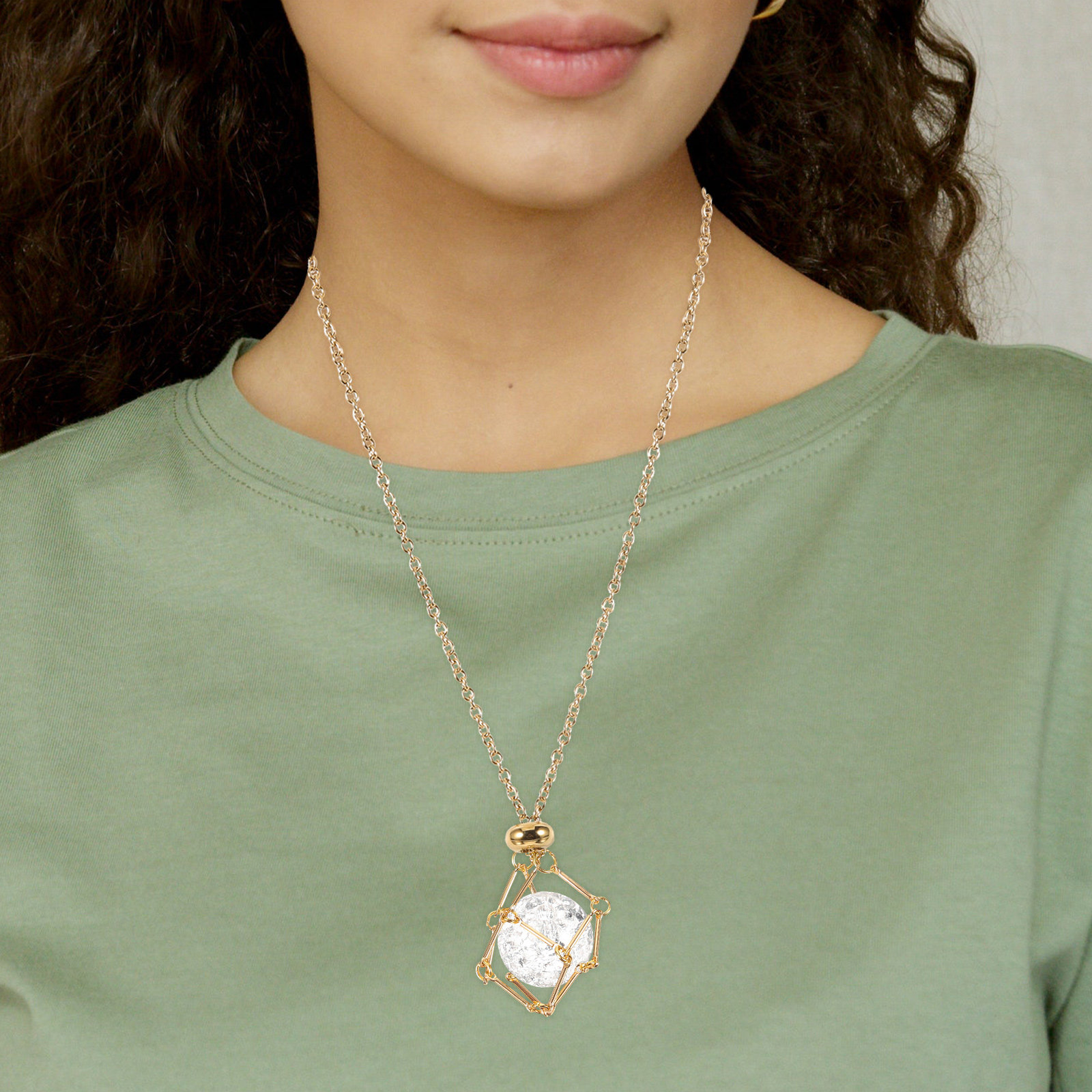 Metal Crystal Holder Necklace  - Jewelry Making Gemstones recension och pris