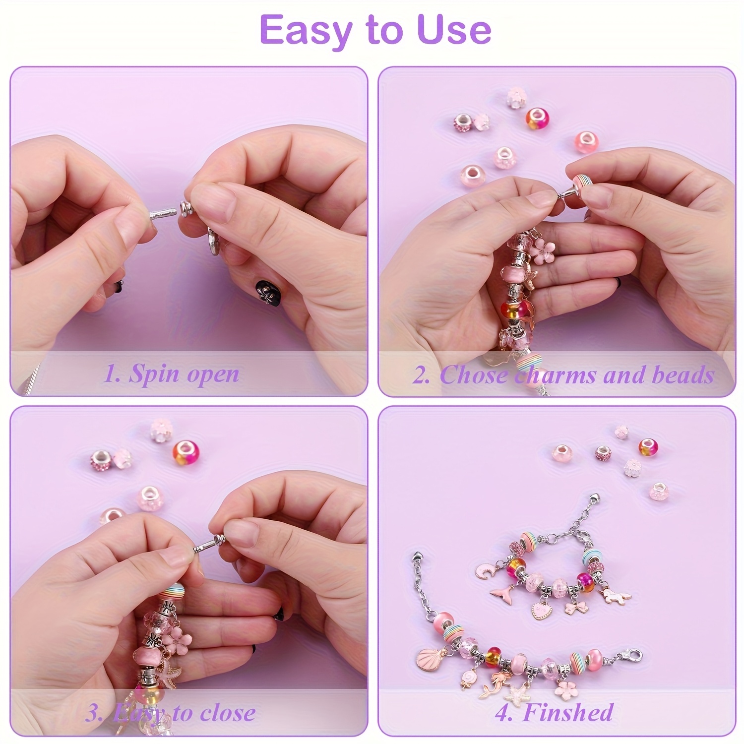 68Pcs Beading Kit with a Viole - Jewelry Making At Home recension och pris
